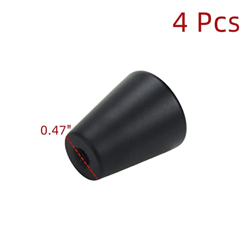 Wdonay Aluminum Alloy Round Single Hole Knob Drawer Cabinet Tapered Knob 20Mm/0.78"-Black 4 Pcs (Screw Included) #TOP2