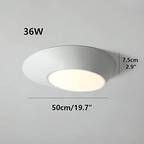 Plafonnier LED rond blanc style nordique et minimaliste - 3