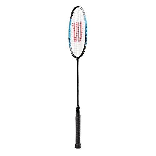 Wilson Recon 370 Badminton Racket, Grip Strength 6, Head Heavy Balance, Carbon Fibre, Black/Red/Gold #TOP2