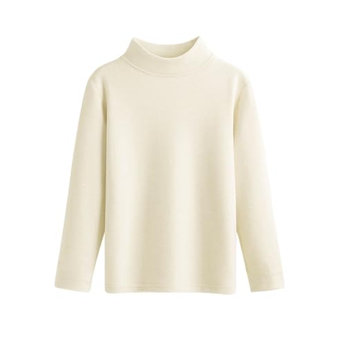 Mud Kingdom Boys Girls Long Sleeve Mock Neck Shirts Solid Basic Stretch Tee Tops