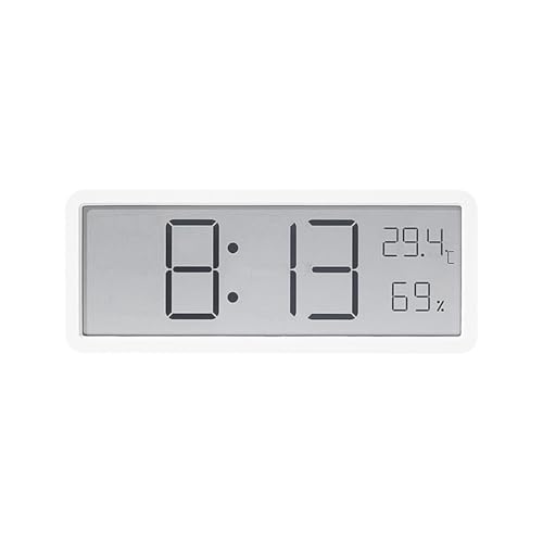 Termohigrometr Cyfrowy Zegar LED Z Datą, Temperaturą, Wilgotnością 12/24H F/C, Wyświetlaczem Daty I Numeru LCD, Budzik Do Sypialni, Biura, Zegar Ścienny(White)