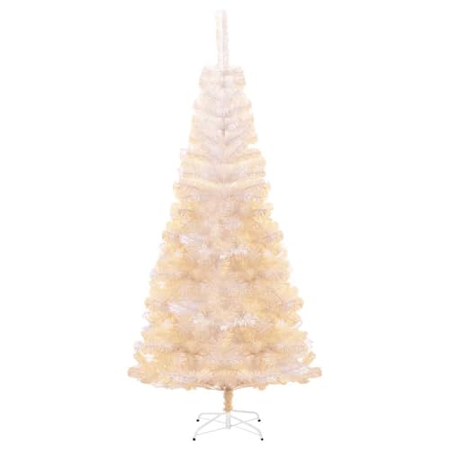 Árbol de Navidad artificial blanco de 180 cm en PVC iridiscente para decoración estacional 2