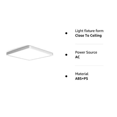 12 Inch Square Led Ceiling Light, 24W 5000K Daylight Super Bright Ceiling Lights, 3200Lm White Flush Mount Led Lamp, Recessed Lighting Fixtures For Kitchen Bathroom Bedroom Hallway Office Garage #TOP7