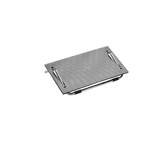 Twinco | Reposapiés con función basculante | superficie de pie con estribo de acero | regulable sin niveles | ancho x profundidad 480 x 300 mm | negro