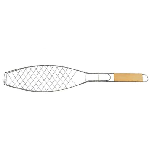 Balacoo Wooden Handle Bbq Fish Grilling Basket Food Grade Wire Design for Outdoor Picnics and Barbecues Prevents Fish Loss with Non Stick Coating Durable and Heat Resistant