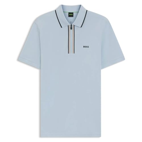 HUGO BOSS Mens Philix Polo Shirt - Open Blue - M