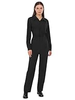 Women’s turn-down collar long sleeve coverall with a drawstring inside, which provide you with a snug fit Two side pockets and a back pocket add both fashionable elements and practicality. Button closure for easy wearing Made of premium fabric, breat...