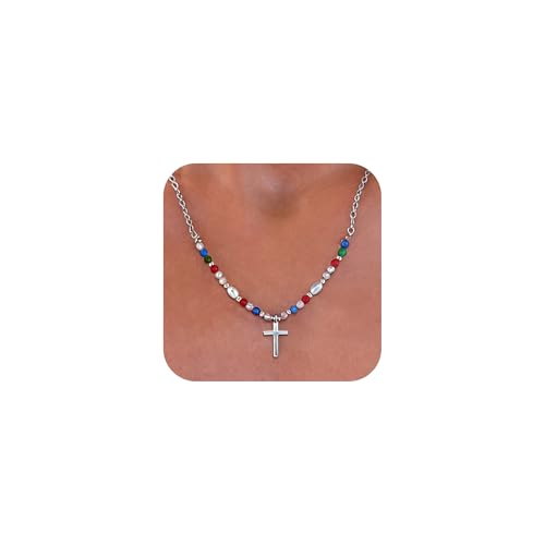 Fezodo Cross Necklace for Women Trendy - Dainty 18K Real Gold Plated Minimalist Cross Necklace Non Tarnish Waterproof Trendy Cute Simple Small Necklaces Easter Christian Religious Faith Jewelry Gifts