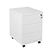 Novigami Caisson de bureau à roulettes Zo | 3 tiroirs | HxLxP 585 x 405 x 500 mm | Blanc | Caisson mobile rangement Meuble bureau