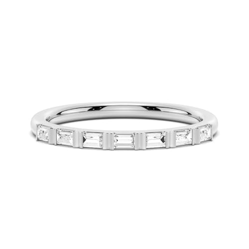 MSBLUE 7 Stone Baguette Cut Moissanite Ring