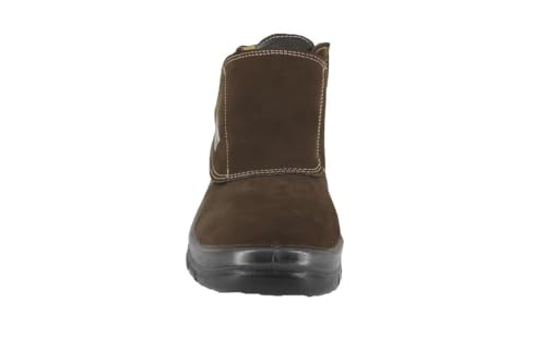 Botina de Trabalho Fechamento em Velcro - Couro Ps630 Ecosafety (Nobuck - Café, BR, Adulto, Numérico