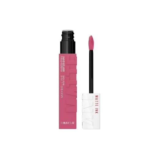 Maybelline New York Super Stay Matte Ink Flüssiger Lippenstift für 16H Halt, Mattes Finish, Kussecht & Wischfest ohne Abfärben, Hochpigmentierte Farbe, Nuance: 15 Lover, 5ml