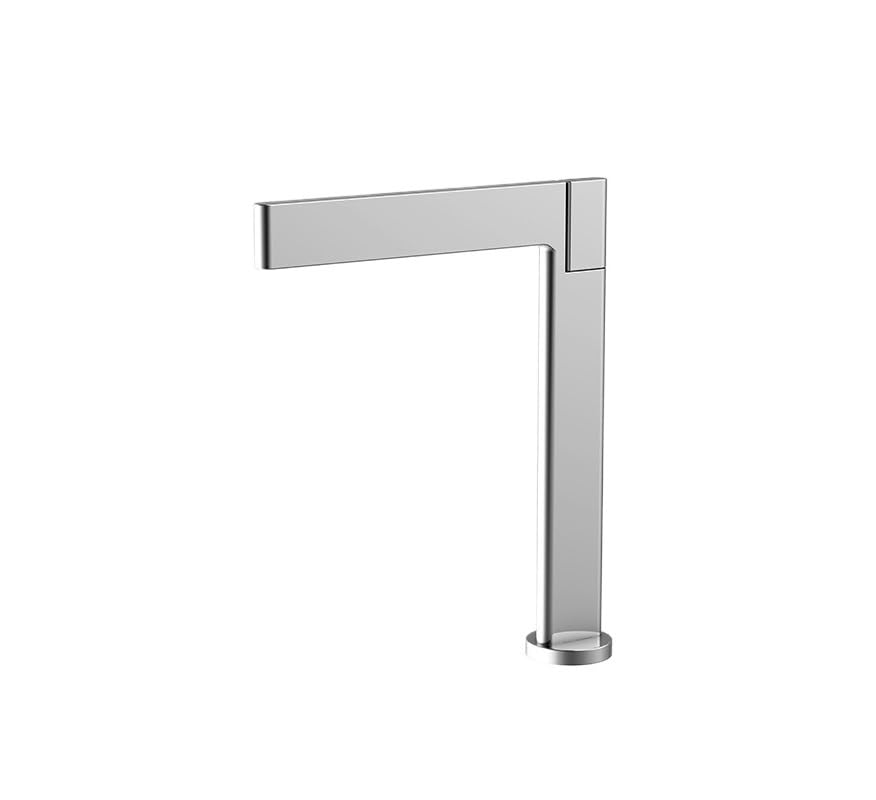 Robinet haut mitigeur de lavabo chrome brillant style moderne sur pont