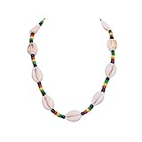 BlueRica Cowrie Shells and Rasta Coconut Shell Beads Necklace
