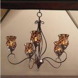 Garden Oasis Mosaic Votive Hanging Chandelier