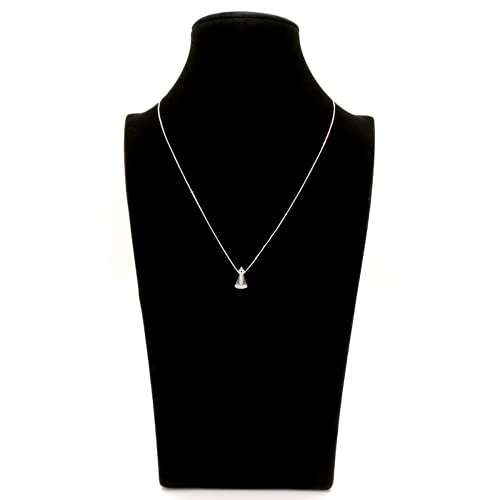 COLAR FEMININO COM PINGENTE NOSSA SENHORA ZIRCÔNIAS - PRATA925 - JROMERO ARTIGOS (45cm, Azul)