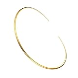 Ciieeo Gargantilla Choker Dorada para Mujer, Collar Babero de Acero Inoxidable, Diseño Minimalista Redondo, Collar de Oro Elegante para Ocasiones Obsequios, Joyería Moderna y Cómoda