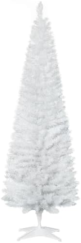 HOMCOM 6' Artificial Pencil Christmas Tree, Slim, Plastic Stand, ...