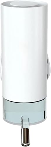 Tuyiutm ペット用水筒 水飲みボウル ケージ付き 500ml/700ml (白) 犬猫兼用 大容量 自動給水器 おしゃれ 紺 ボール型 大容量 吊り下げ (ホワイト,B-700ML)
