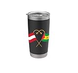Österreich Flagge São Tomé & Príncipe Flagge Doppelwandiger Edelstahl-Thermobecher