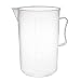 Hegebeck Plastic Graduated Beakers, 2000ml Lab Graduated Beakers, Liquid Baking Items Measuring Cup with Handle and Spout for School Laboratory, Pouring Cup, Kitchen