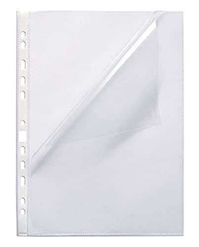 Pochettes perforées A4 transparentes Oxford boîte 100 plastique lisse