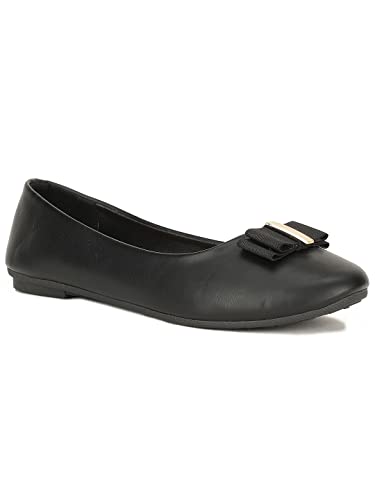 Image of Bata Women Ratbow Ballet Flat Ballerina, Black,4 UK, (5516659)