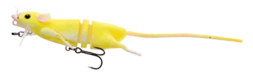 Savage Gear 3D Rad Ratte, Rattenimitat, Hechtköder, Angelköder zum Spinnfischen, 20cm, 32g, Golden Albino, 1 Stück