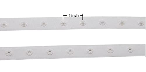 5Yards Plastic Snap Button Press Stud Polyester Tape Trim For Sewing Diy Accessories (White Color) #TOP1