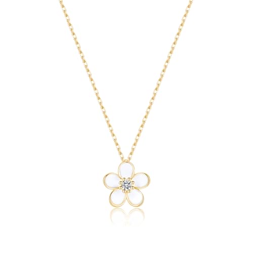 Collar de flor de plata para mujer ideal para looks de primavera