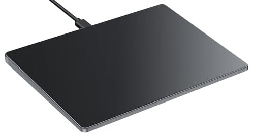 seenda Touchpad para PC, Trackpad con Cable con Panel de Vidrio Templado y Base de Aluminio, navegación multitáctil de Alta precisión, ratón táctil para Windows 10/11 (Negro)