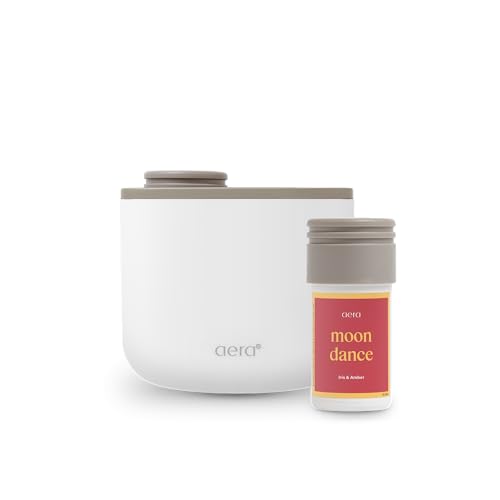 Aera Mini Home Fragrance Diffuser and Mini Moondance Scent Refill Bundle - for Rooms 100-500 Sq Ft - Alexa Compatible Hypoallergenic Family and Pet Safe App Controlled