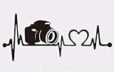 Heartbeat Camera Photography Wall Sticker Art Boys Room Bedroom Wall Decor Sticker Electrocardiogram Vinyl Wall Decal 23 X 10 in