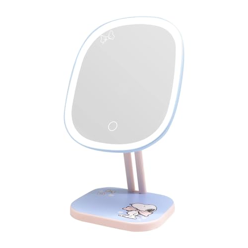 Espejo para maquillaje portátil con luz LED y diseño Snoopy