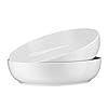 Kook Porcelain Serving Bowls, Wide & Shallow, Dishwasher & Microwave Safe, For Salads, Soups, Pastas and Party Snacks, 9.25 Inch, 72 Oz, White, Set of 2