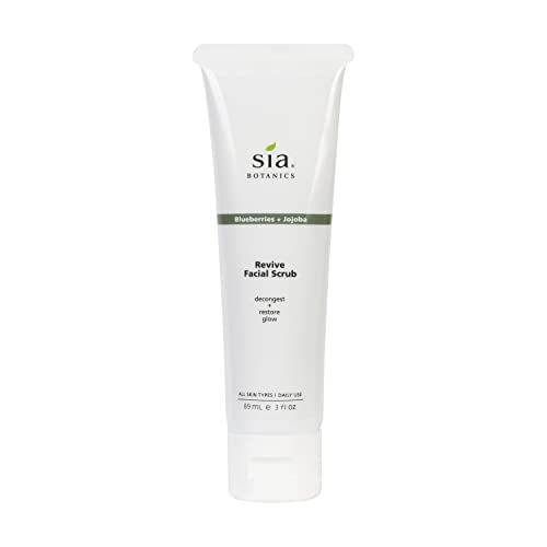 Sia Botanics Revive Facial Scrub Gentle Antioxidant Scrub for Brighter Skin and Decongested pores - 3 Ounce