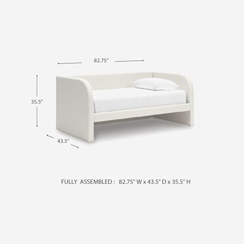 Image of Signature Design by Ashley Shapella Boho Chic Upholstered Day Bed, Foundation or Box Spring Not Needed, Twin, Beige & White