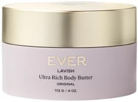 EVER Lavish Ultra Rich Body Butter – Antioxidant & Vitamin-Infused Deep Moisturizing Cream for Softer, Firmer, Youthful-Looking Skin, 4 oz