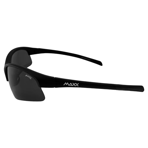 MAXX Domain Sport Golf Cycle Sunglasses Black with Polarized Smoke Lens3