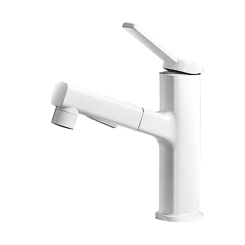 Robinet mitigeur extractible de salle de bains pour lavabo gris