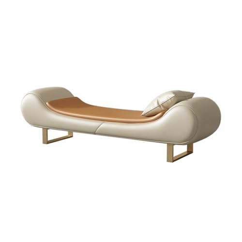 FUHAI-666 Cama Banco Taburete de Lujo Ligero for Cama, Chaise Longue, Banco de Cama, sofá pequeño for Sala de Estar, reposapiés, Banco for Zapatos Banco Almacenaje(Off-White)