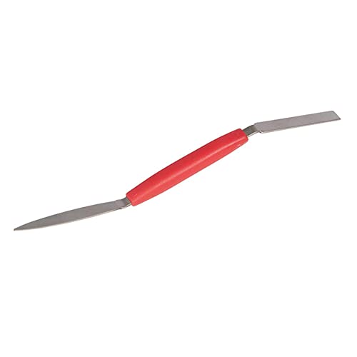 Dapetz ® Leaf and Square Profiling Tool, Triangular and Square Blade, Stainless Steel Pointing Tool Filling Plasterers Trowel, Small Tool, Double-Ended Trowel with Non Slip Grip 8 x 192mm