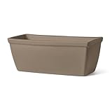 FRANCACOR Maceta Barro Terracota Natural Alargada - Jardinera Barro Rectangular nº 42-42 x 19 x 15 cms Color Grafito Gris