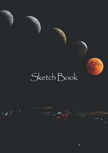 Sketch Book: Moon Phases Themed Personalized Artist Book | Soft Cover Blank Sketch Pad Tablet | 8”...