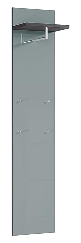 Garderobenpaneel - Graphit Dekor - Glas - 39 x 190 cm - mit Kleiderstange