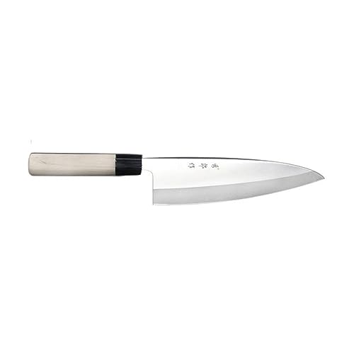 LIUJOU Cuchillo japonés Sashimi 5CR15 de acero inoxidable Deba Sushi Chef, cuchillo de cocina for cortar salmón y cabeza de pescado