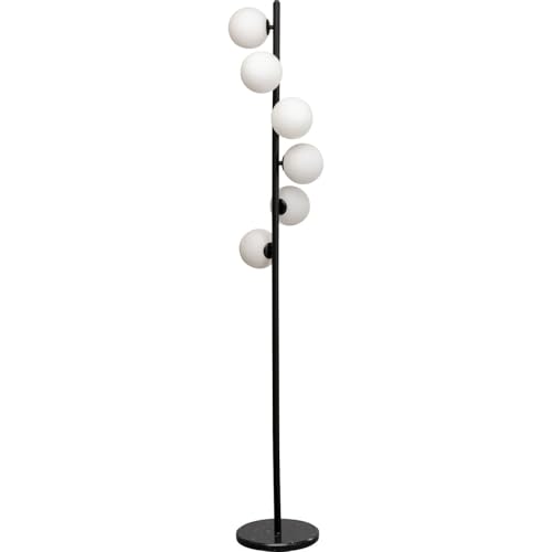 Lámpara de Pie elegante de mármol y negro Scala Balls Milky 4