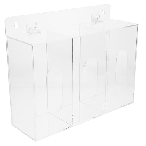 Distributeur de moufles mural en acrylique rigide avec triple rangement