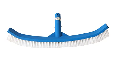Image of BlueWave Curved 18 inch Pool Brush for Walls and Floors with Nylon Fiber Bristles Nylon Wet and Dry Brush (Blue)