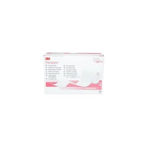 3M Transpore Surgical Tape, Hypoallergenic, Transparent, 7.6cm x 9.1m, Pack of 4 Cover